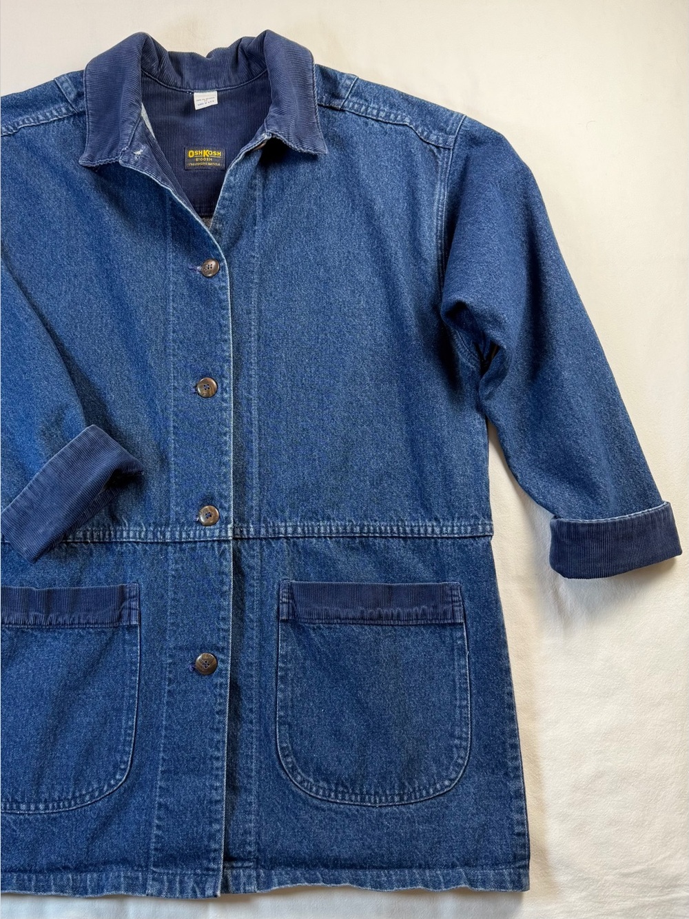 Vintage 90’s Oshkosh B’Gosh Denim Chore Jacket with Corduroy Trim Medium EUC
